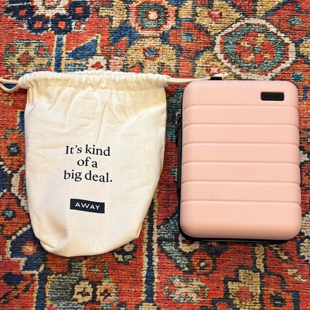 Away Mini Hard Case Blush Pink Travel Toiletry with Original Dustbag